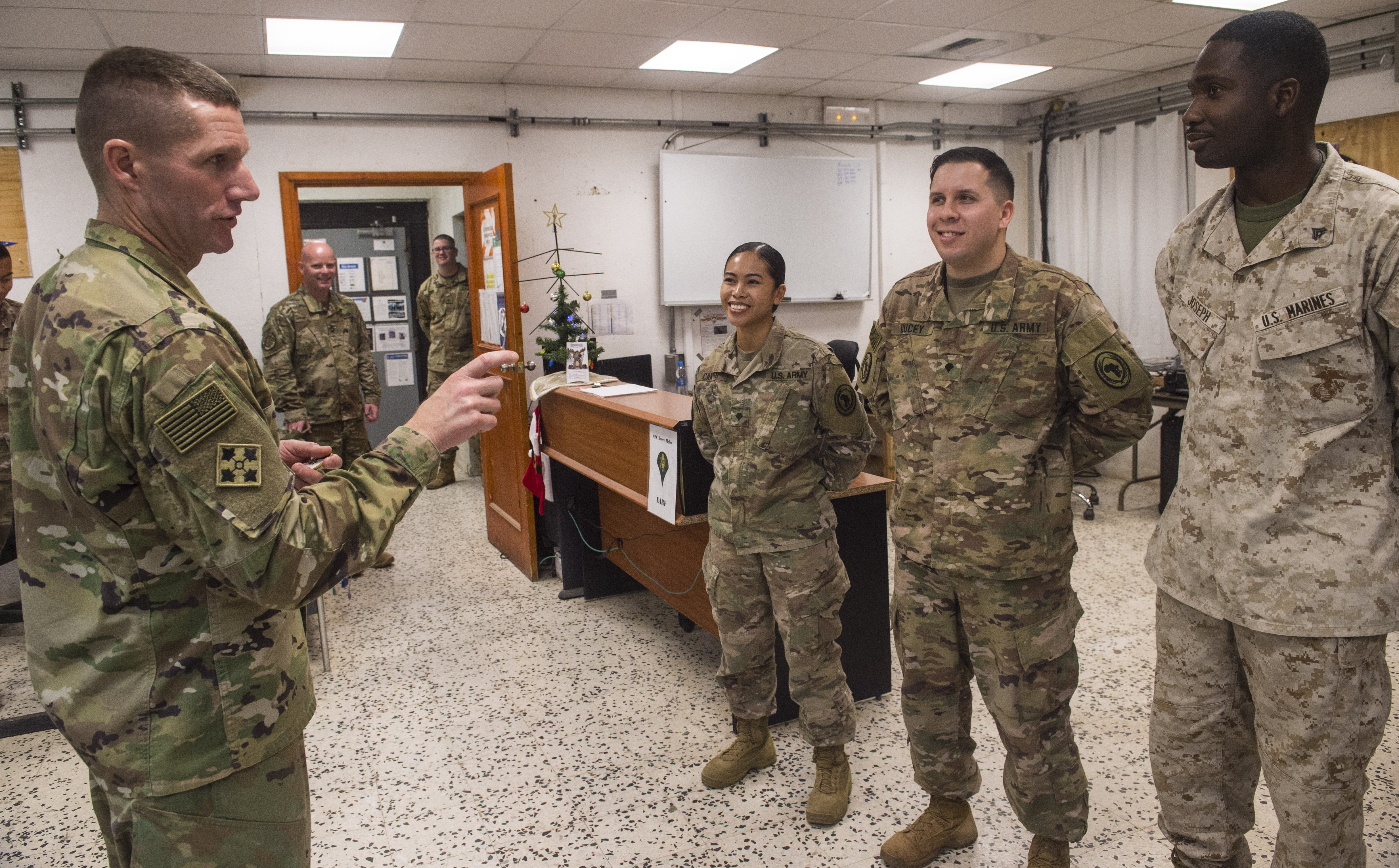 Sgt. Maj. of the Army Dailey visits service members at Camp Lemonnier ...