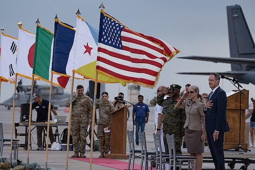 Pads Come on During Military Day